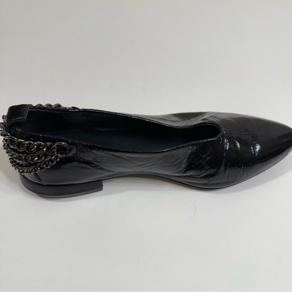 Homers Baby Flat with Chain Superluxe Black Patent Leather Shoes Size 7 - Picture 8 of 12